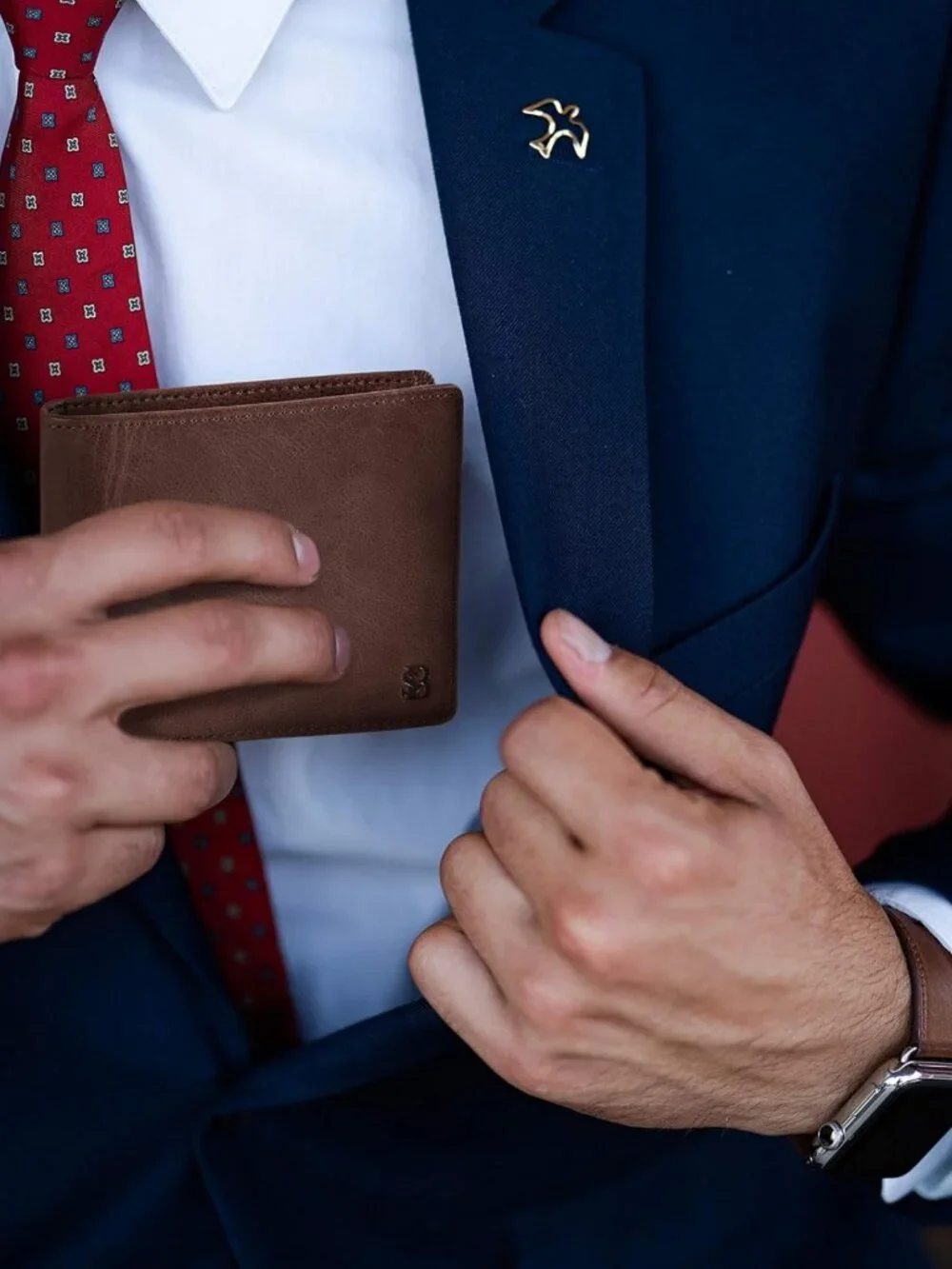 2 RFID Blocking Bifold Wallets for Men - Full Grain Leather, ID Window Design